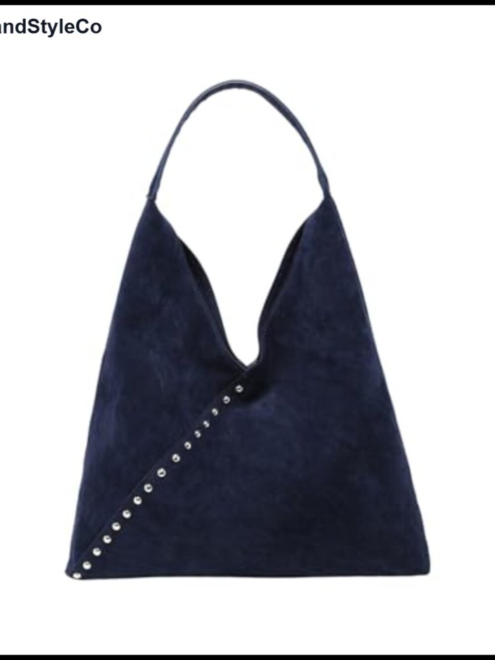 Faux Suede Studded Large Tote Shoulder Bag Commuter Purse